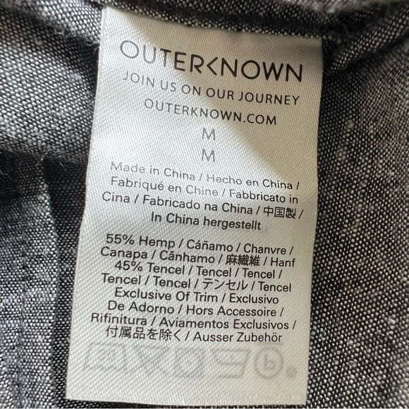 Outerknown Gray Hemp Blend Short Sleeve Button Down Shirt 26152 - Picture 8 of 9